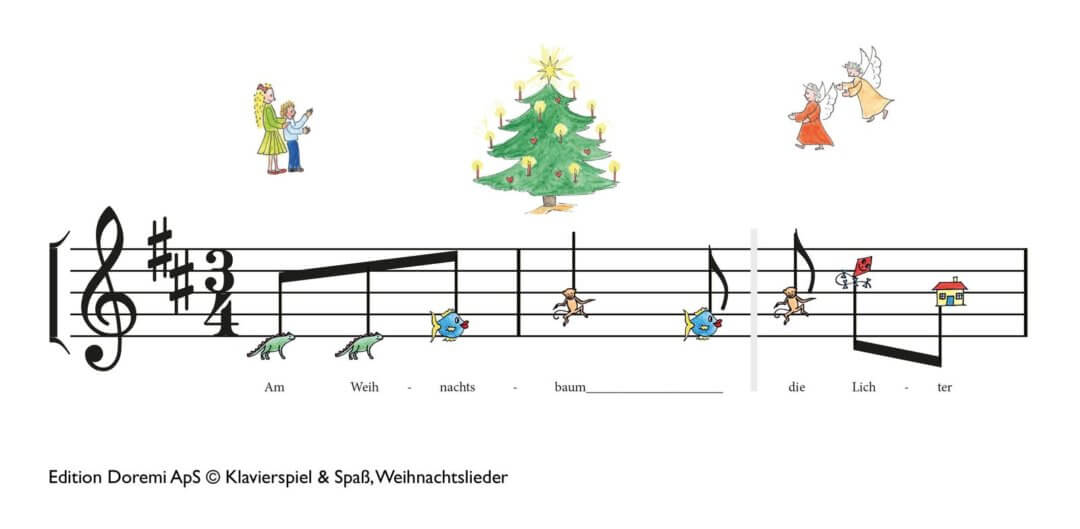Am Weihnachtsbaum die Lichter brennen