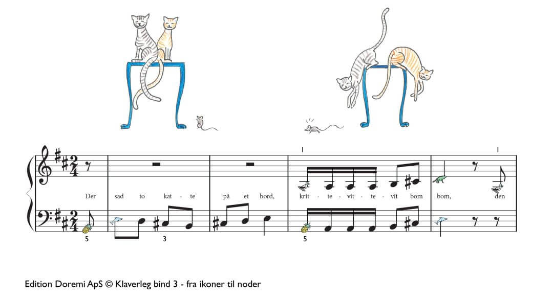 Der sad to katte på et bord