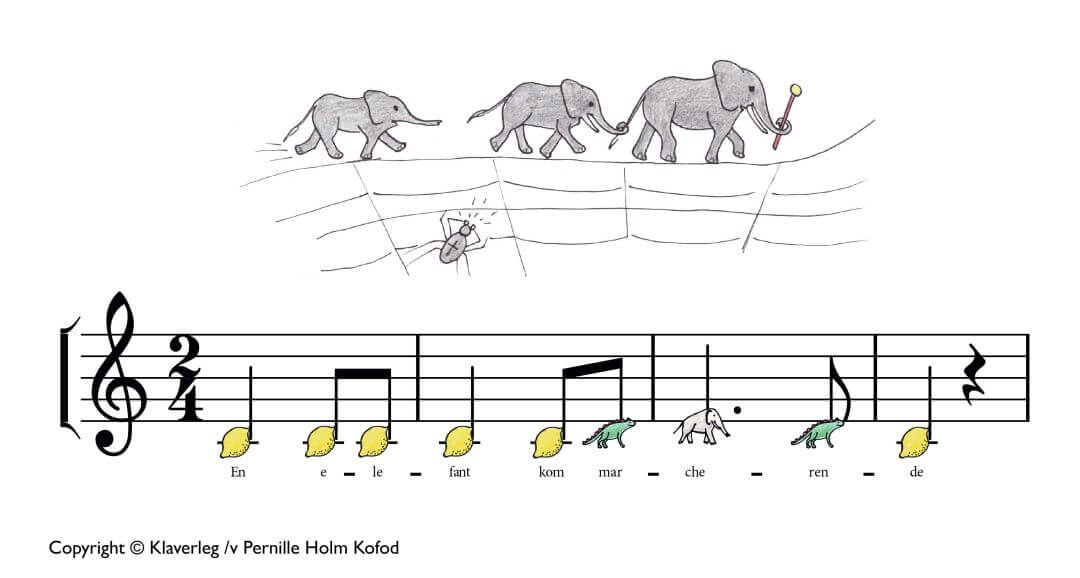 En elefant kom marcherende
