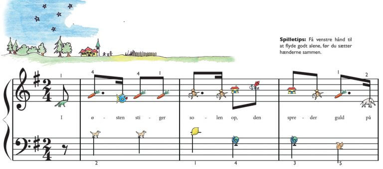 I oesten stiger solen nop