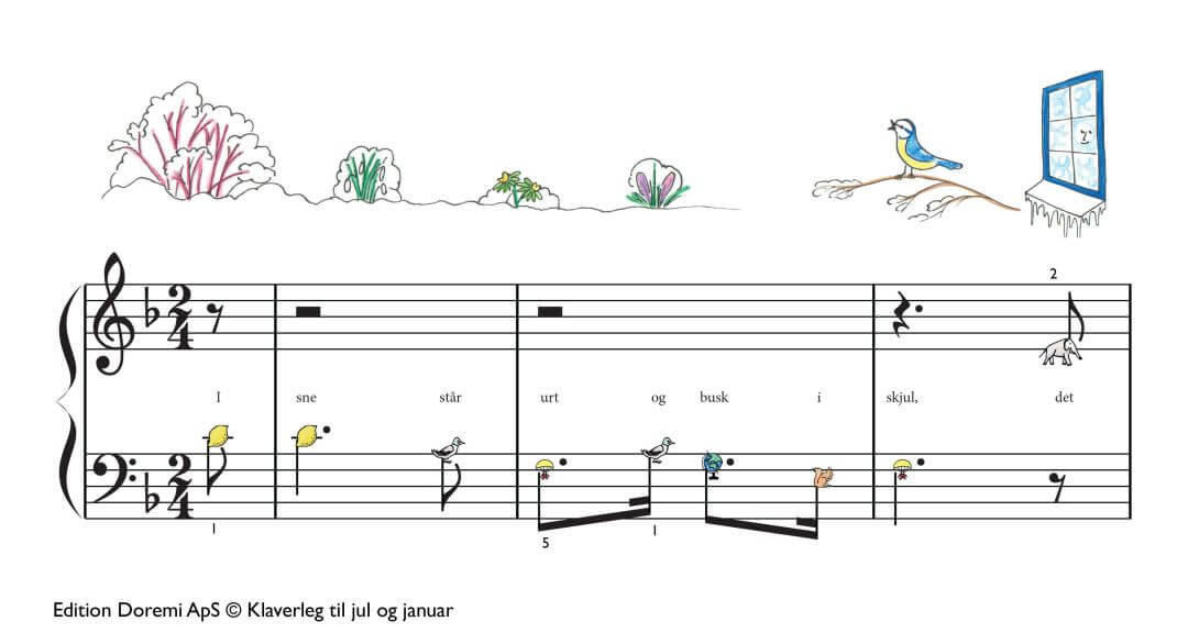 I sne står urt og busk i skjul